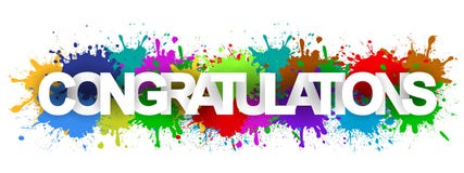 Congratulations banner with colorful splash – vector